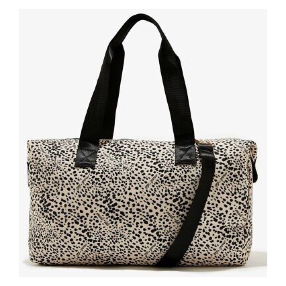 NWT Mali & Lili Snow Leopard Weekender Bag w/ Removable Shoulder Strap